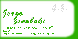 gergo zsamboki business card